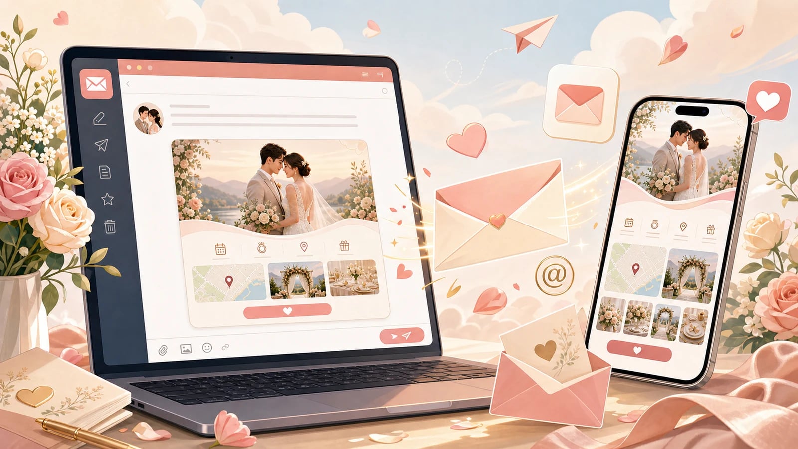Cách gửi thiệp cưới online qua Email mà không bị quá khô khan | Mời nhé