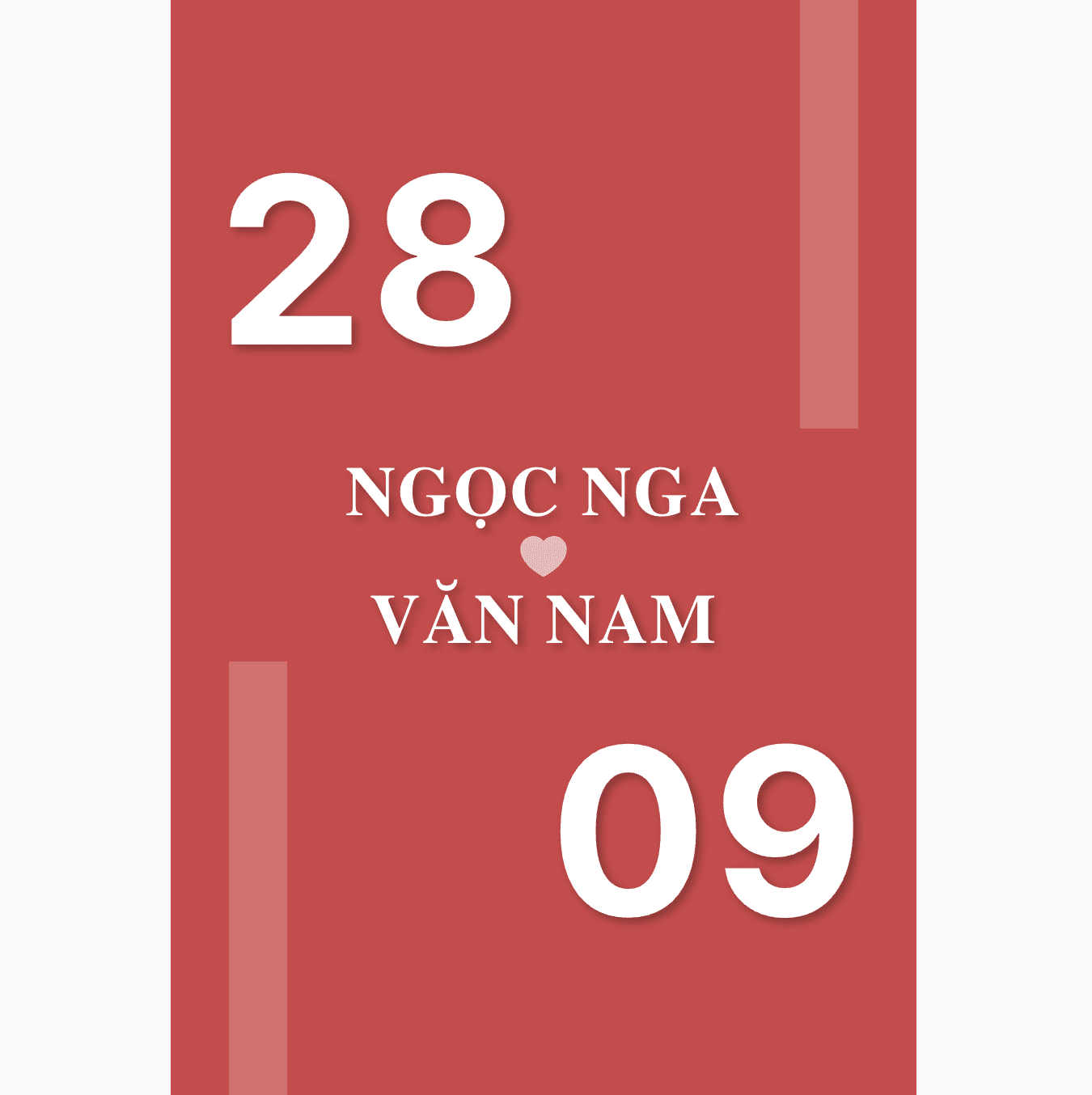 Thiệp cưới Online - Ngày lễ đơn giản - Đỏ