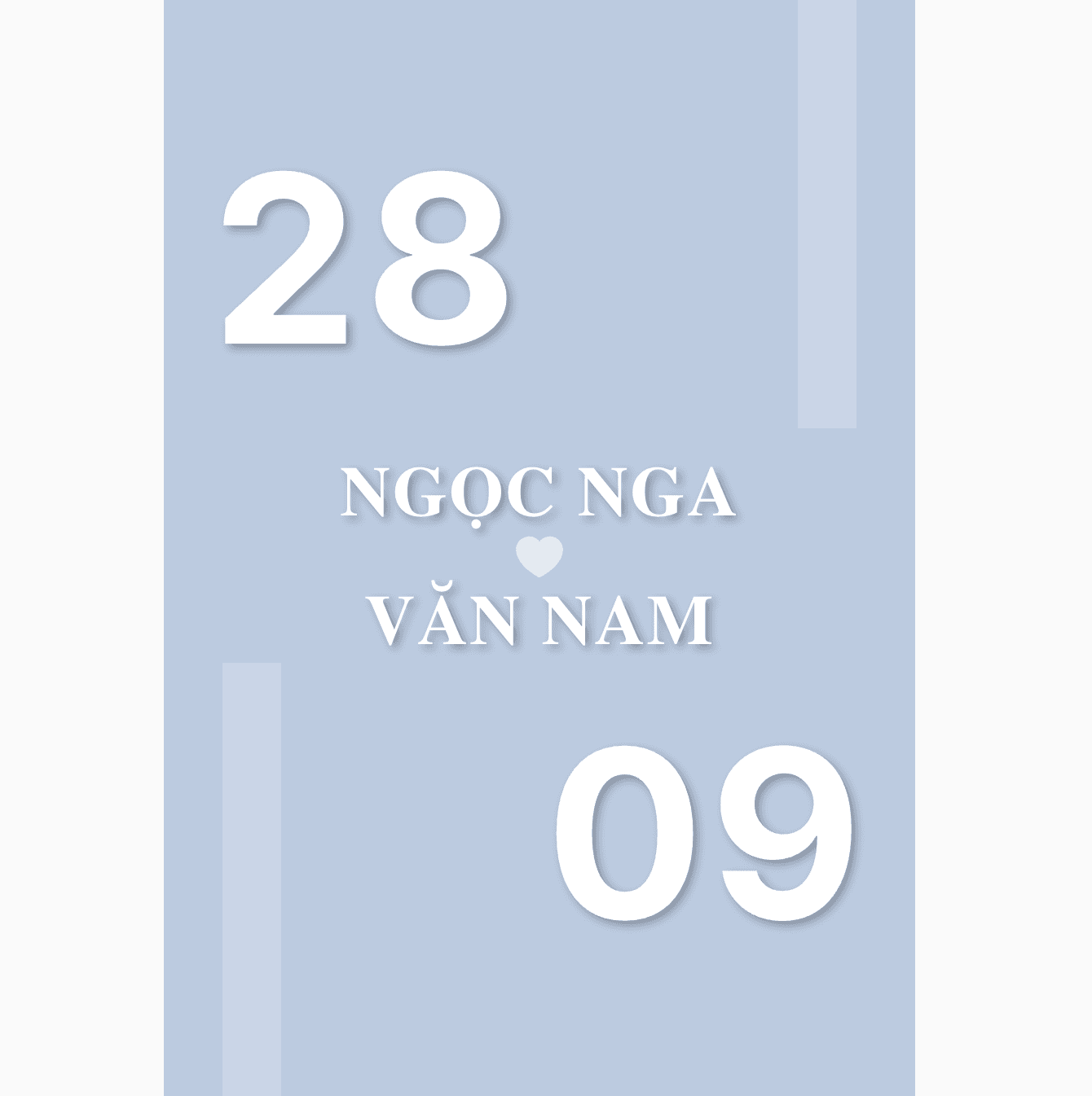 Thiệp cưới Online - Ngày lễ đơn giản - Xanh biển
