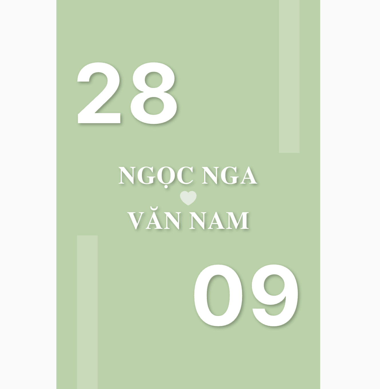 Thiệp cưới Online - Ngày lễ đơn giản - Xanh rêu