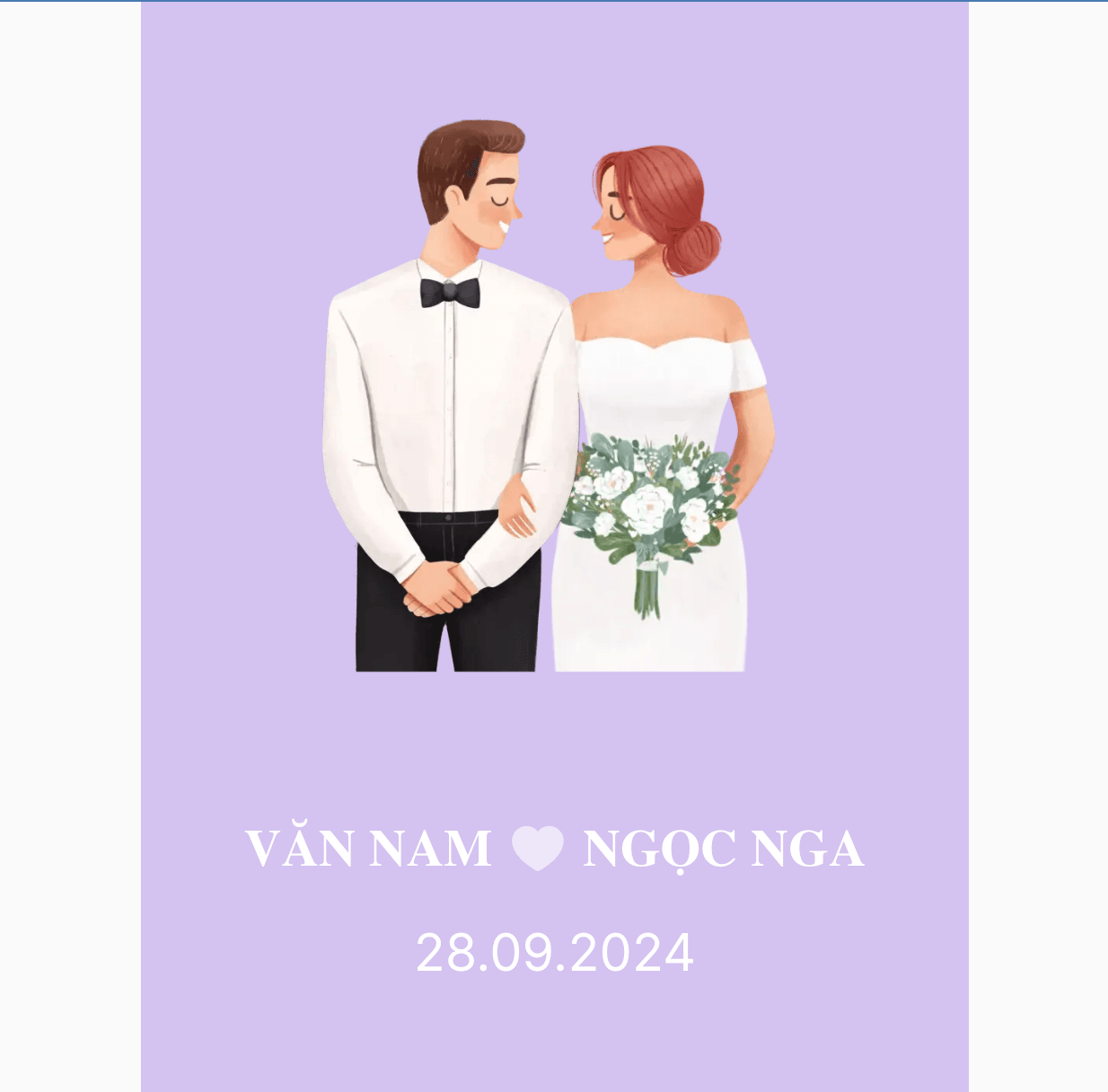Thiệp cưới Online - Love at first sight - Tím