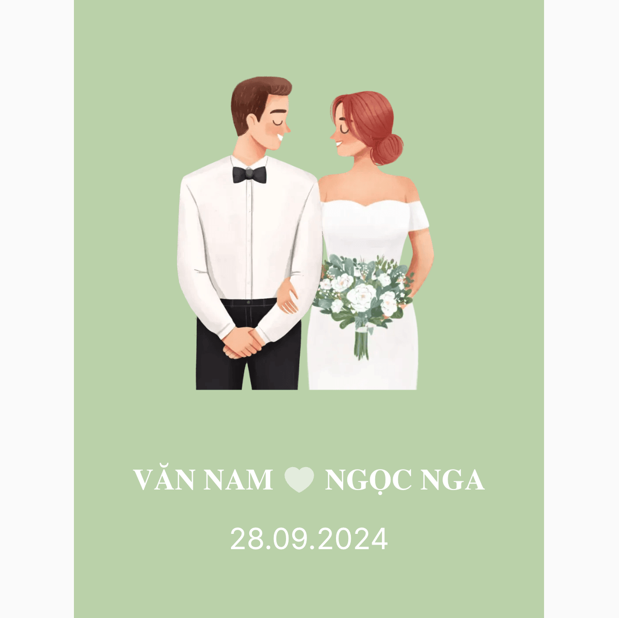 Thiệp cưới Online - Love at first sight - Xanh rêu