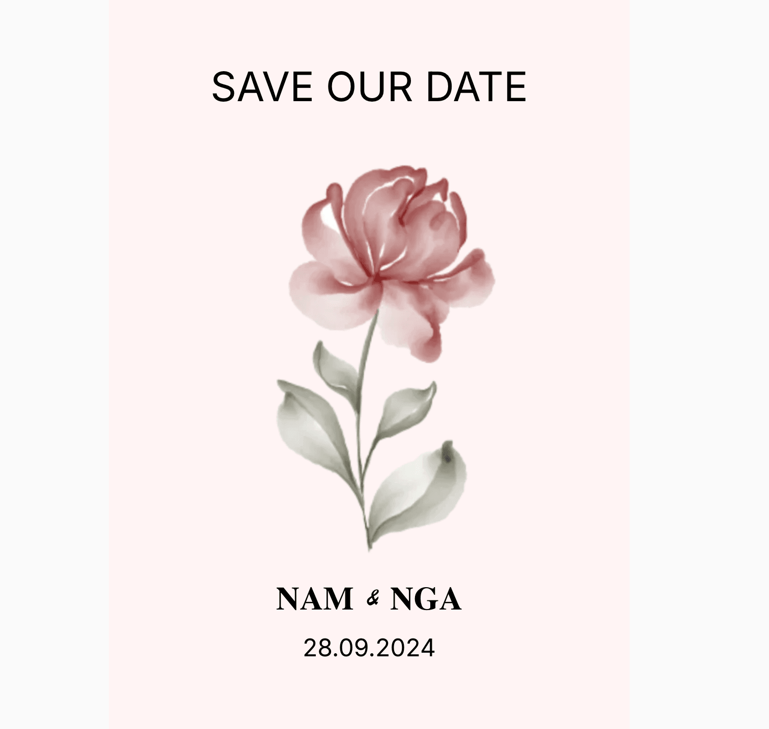 Thiệp cưới Online - Love flower - Hồng