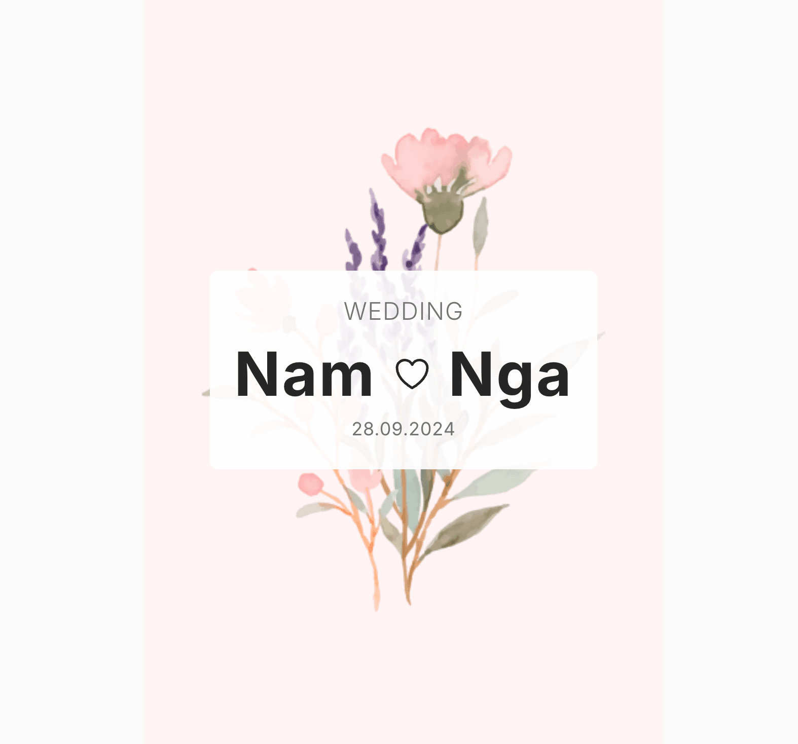 Thiệp cưới Online - Fairytale Flower - Hồng
