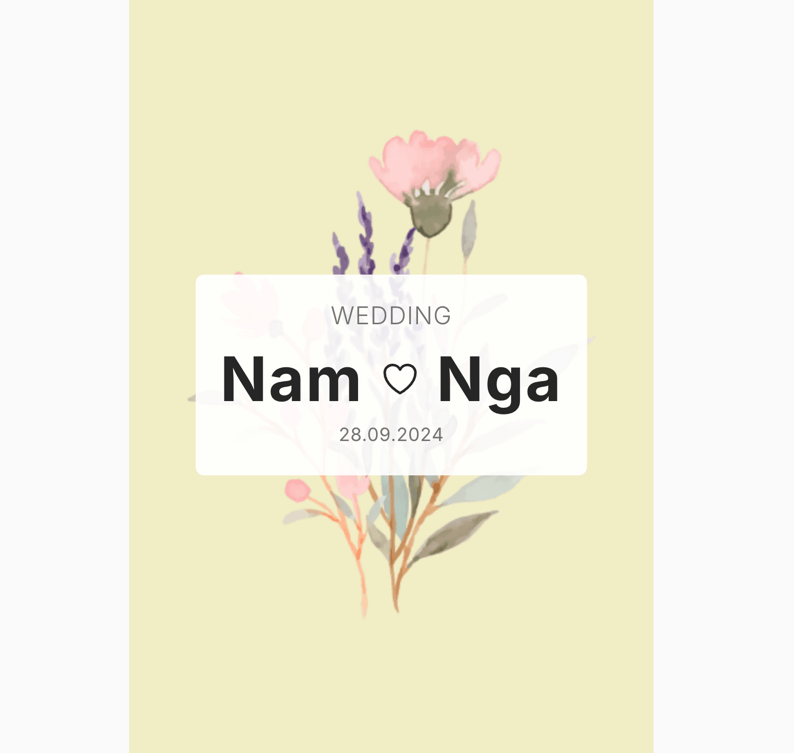 Thiệp cưới Online - Fairytale Flower - Vàng