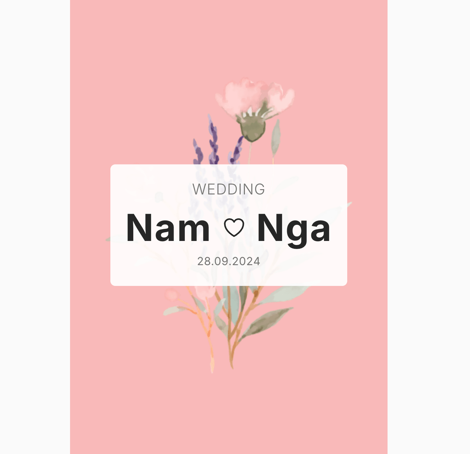 Thiệp cưới Online - Fairytale Flower - Đỏ