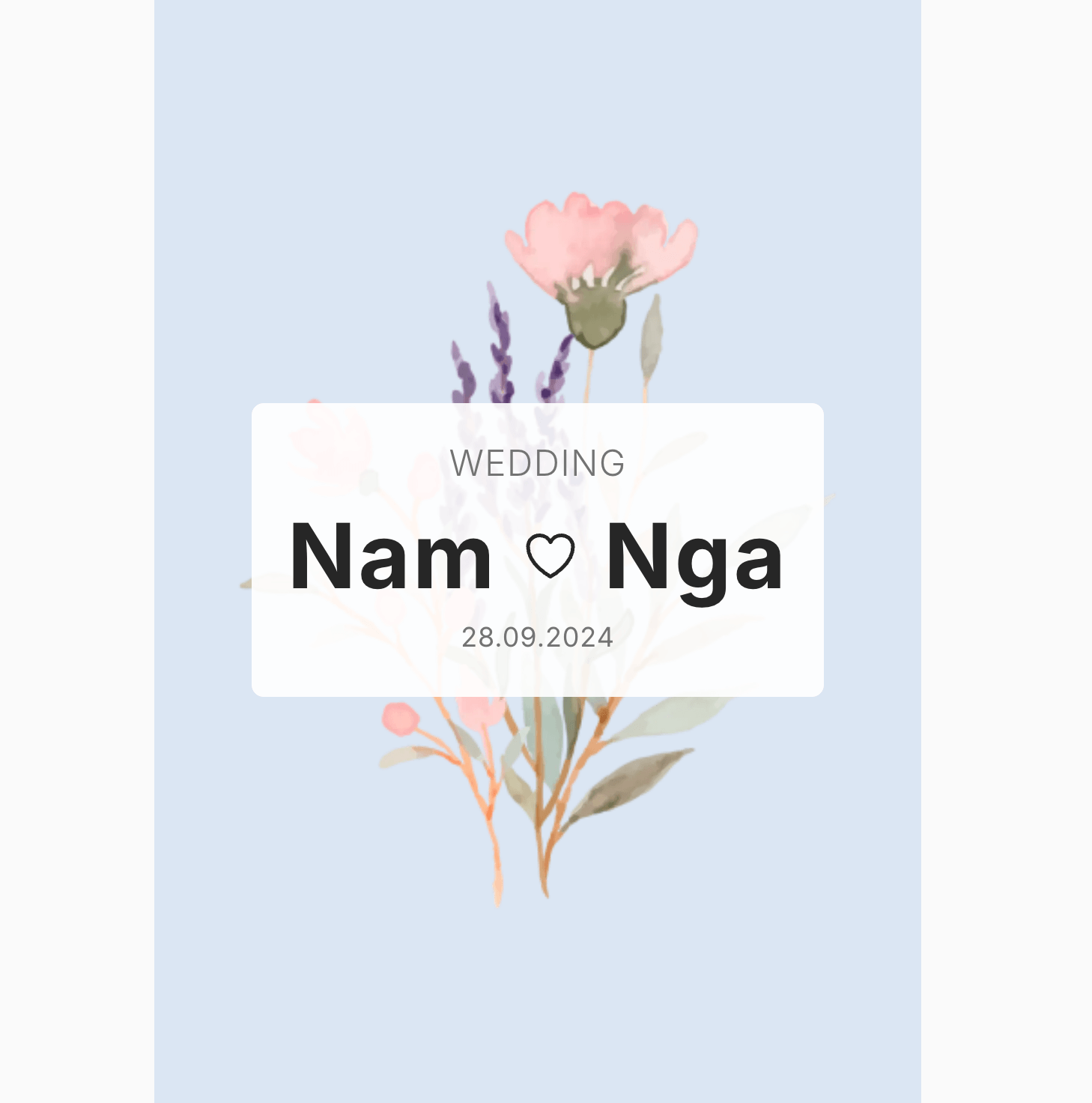 Thiệp cưới Online - Fairytale Flower - Xanh trời