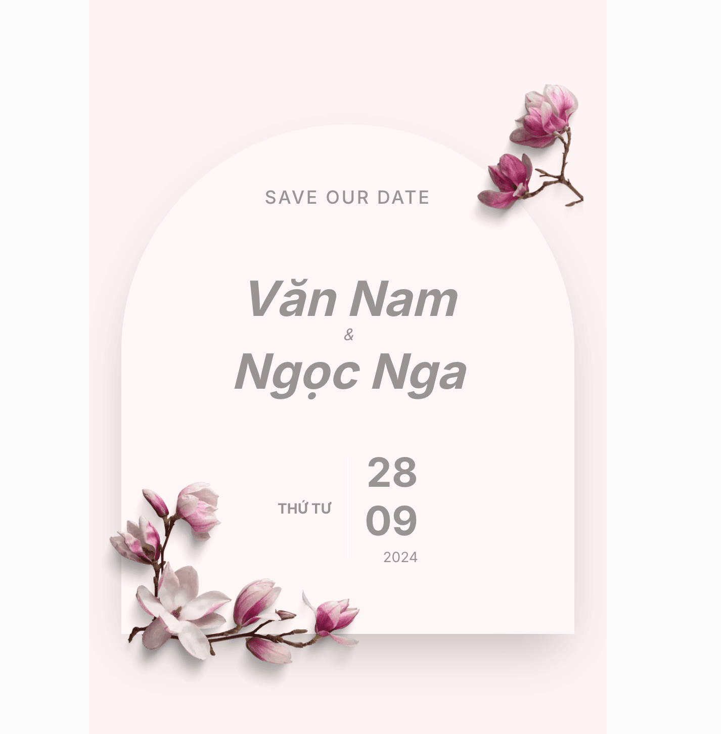Thiệp cưới Online - Đoá sen kết nối - Hồng