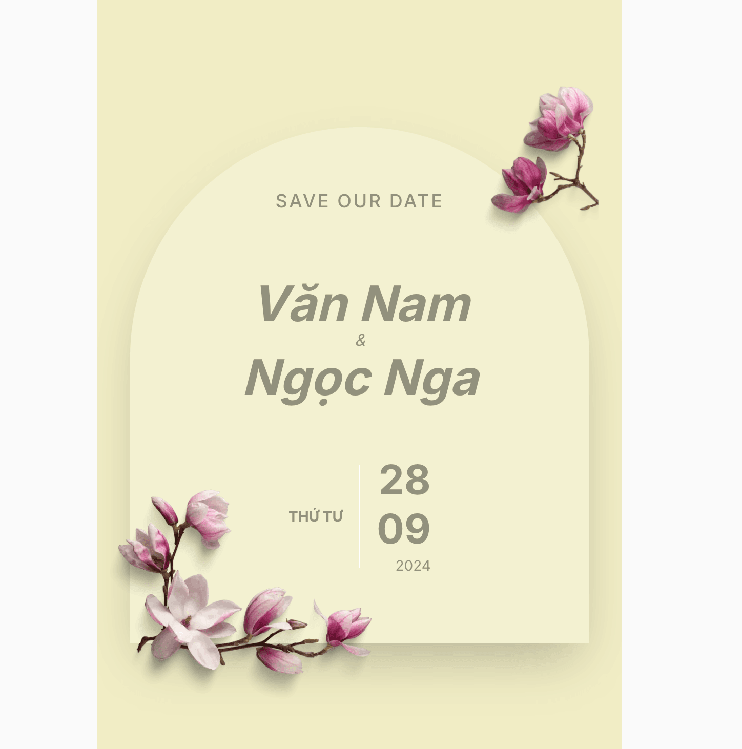 Thiệp cưới Online - Đoá sen kết nối - Vàng