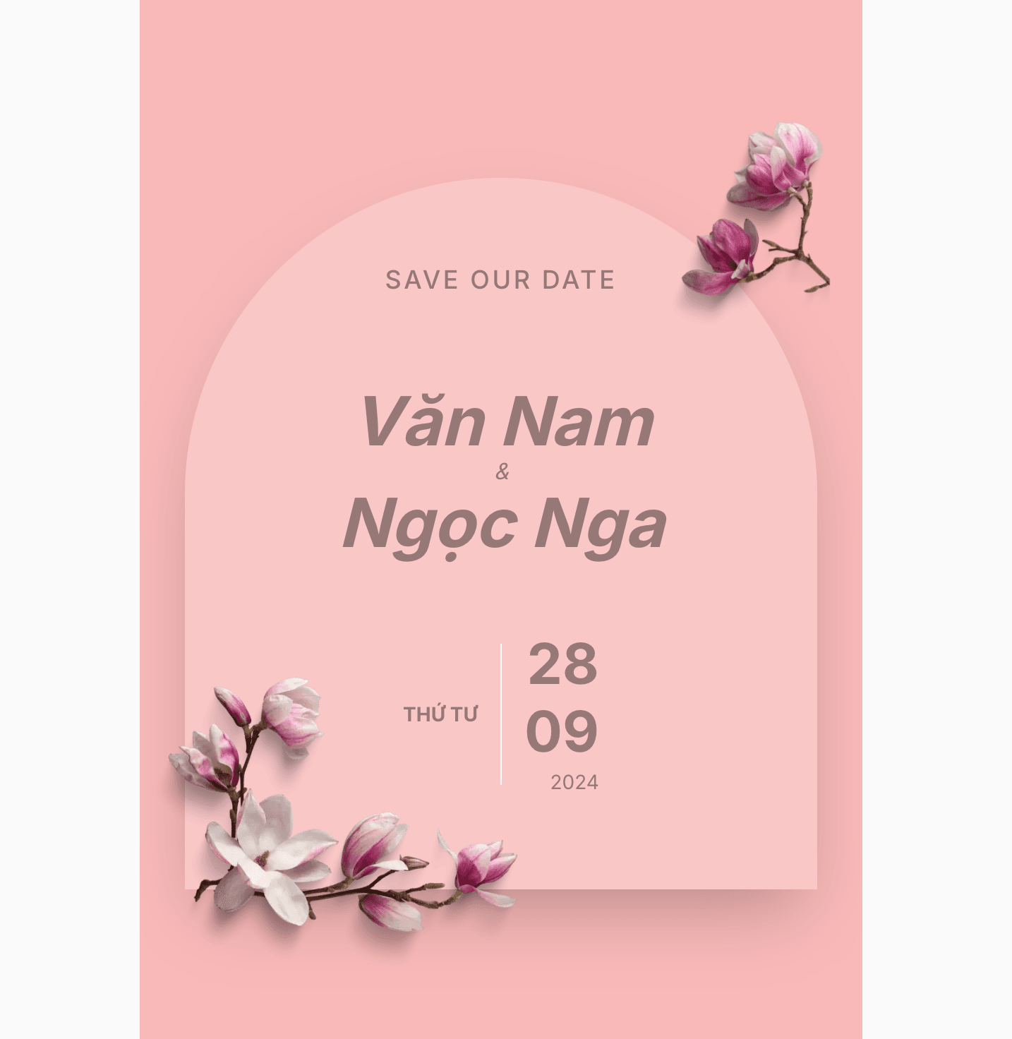Thiệp cưới Online - Đoá sen kết nối - Đỏ