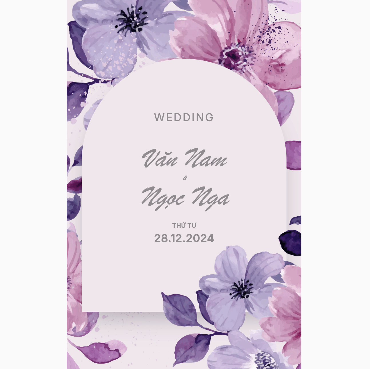 Thiệp cưới Online - Lovely Lavender