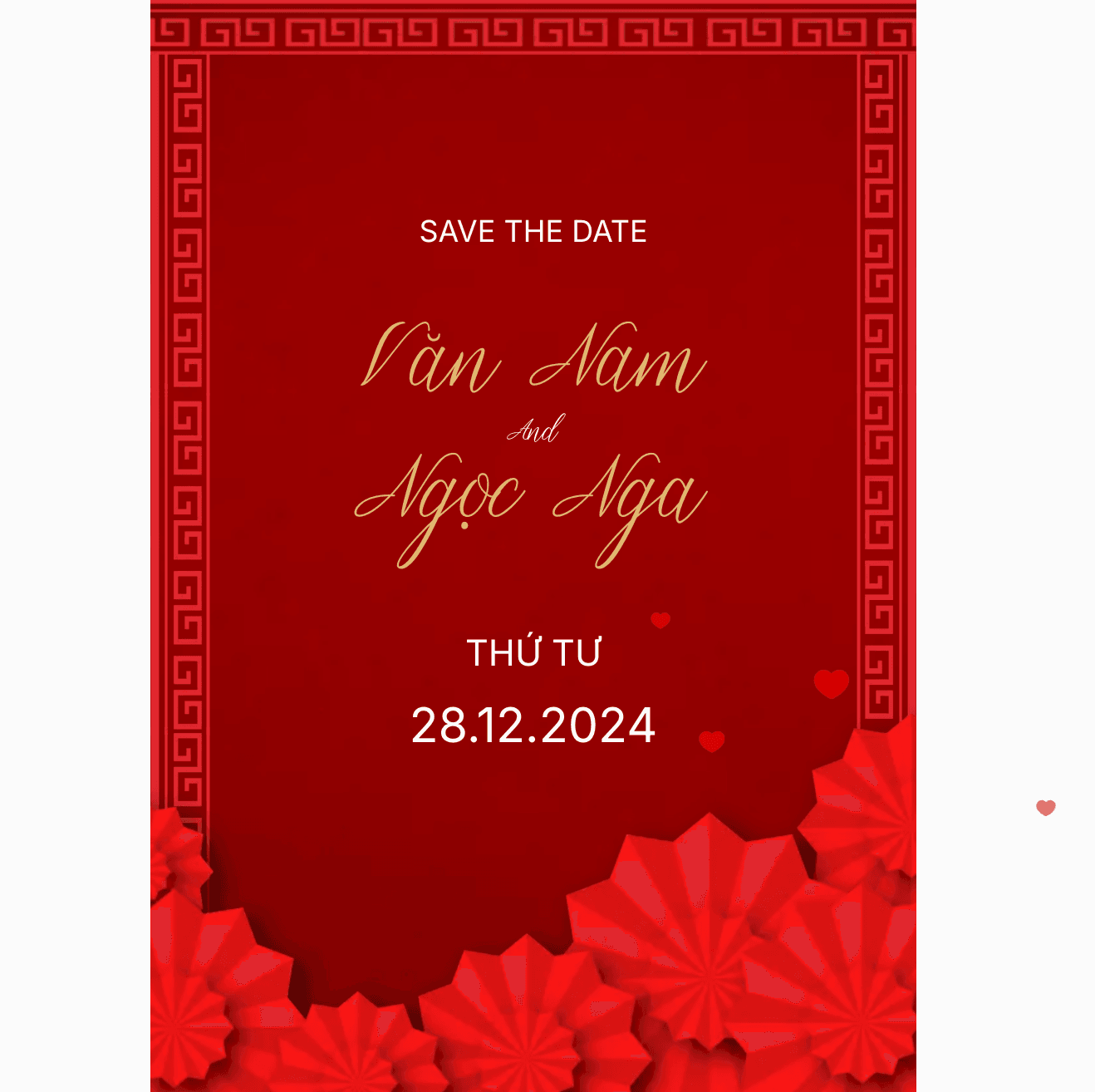 Thiệp cưới Online - Red love