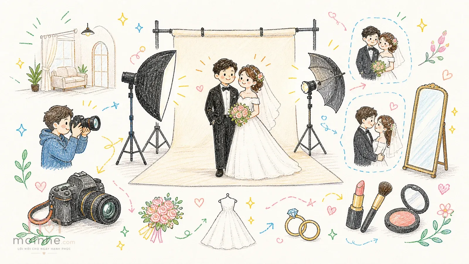 Chụp ảnh cưới studio: hợp với ai và nên lưu ý điều gì | Mời nhé